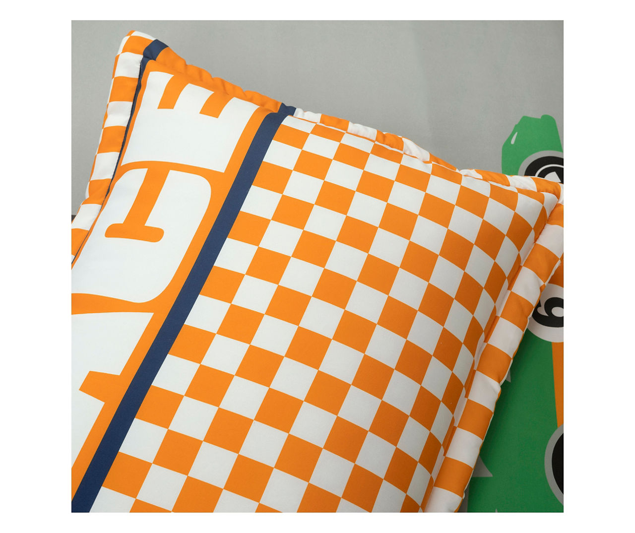 "Race" Gray & Orange Racing Cars Reversible Full/Queen 5-Piece Comforter Set