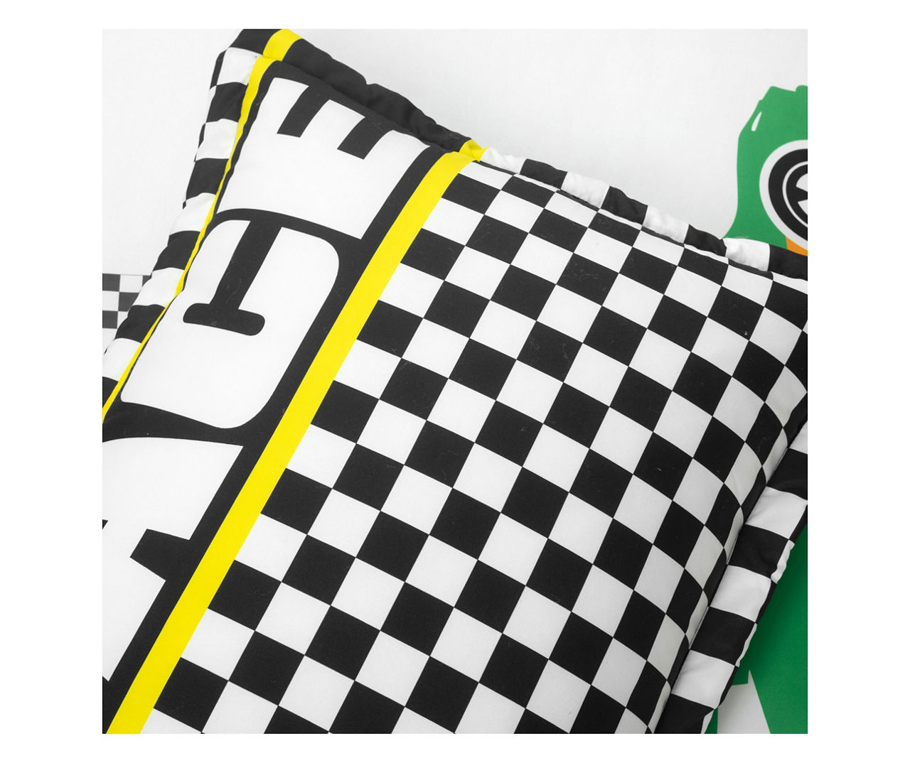 "Race" White Racing Cars Reversible Full/Queen 5-Piece Comforter Set