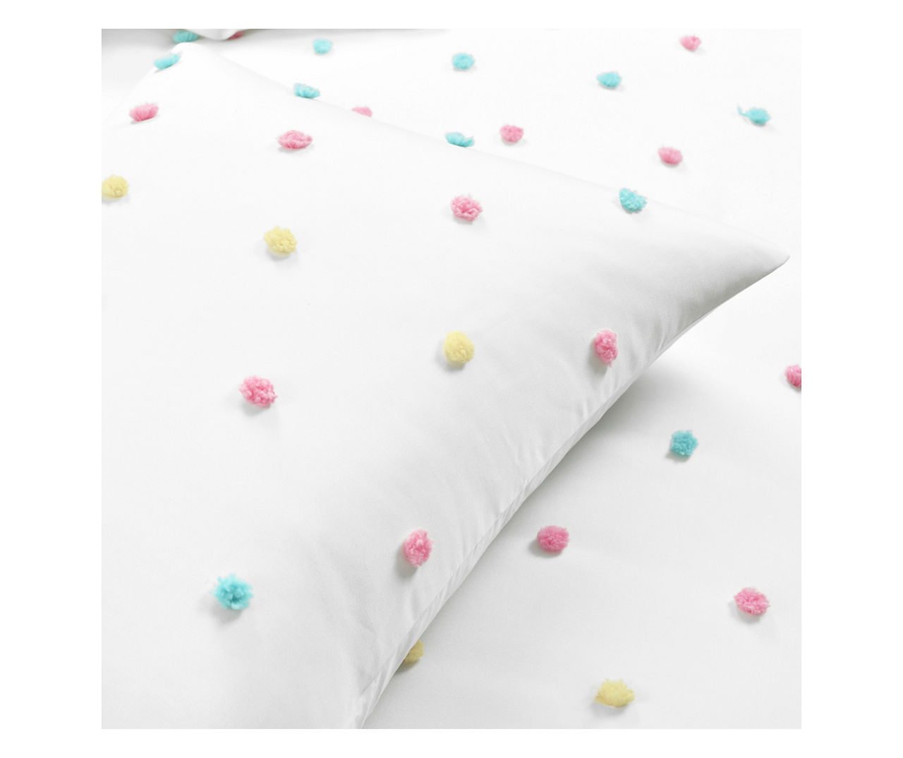 White & Rainbow Tufted Dot Twin/Twin XL 2-Piece Comforter Set
