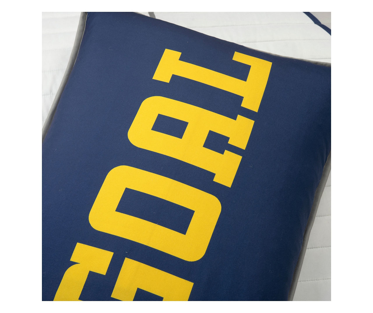 White & Navy Soccer Reversible Twin 4-Piece Quilt Set