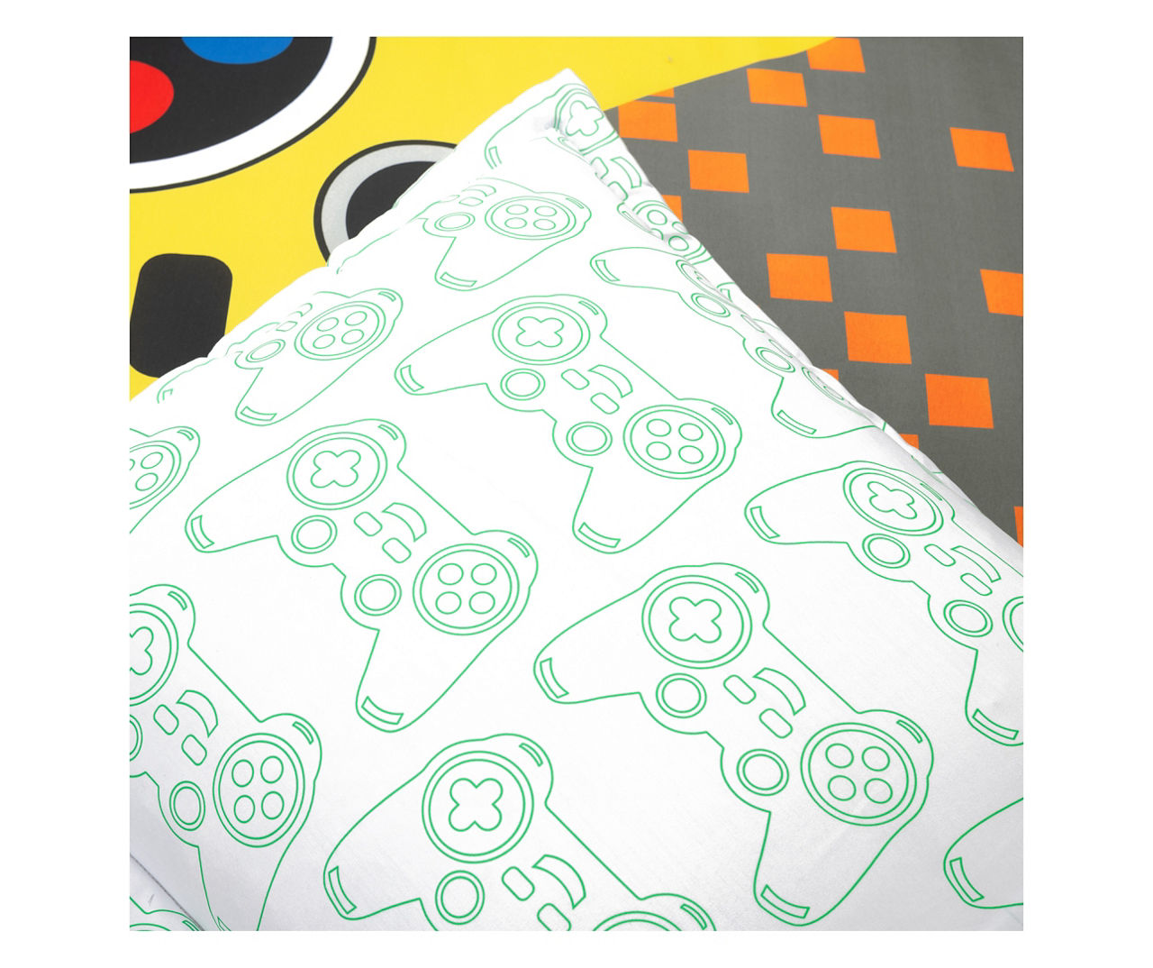 Gray & Yellow Video Games Reversible Full/Queen 5-Piece Comforter Set