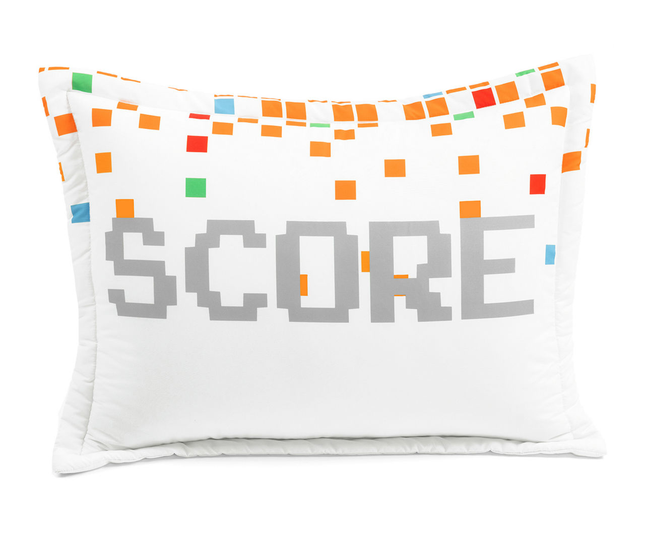 White & Orange Video Games Reversible Twin 4-Piece Comforter Set