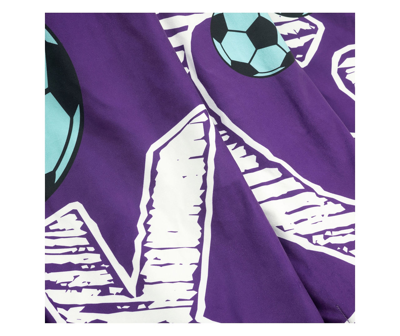 "Kick!" Purple Soccer Sherpa Throw, (50" x 60")