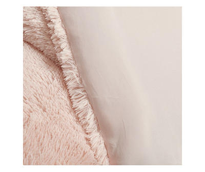 Emma Blush Faux Fur Full/Queen 3-Piece Comforter Set