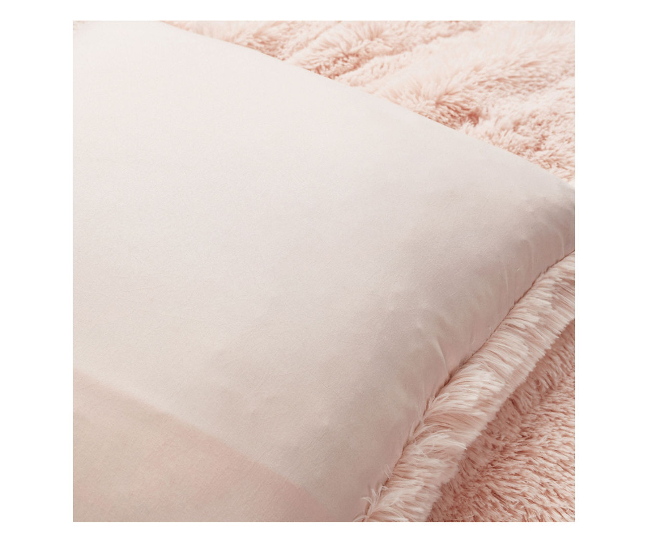 Emma Blush Faux Fur Full/Queen 3-Piece Comforter Set