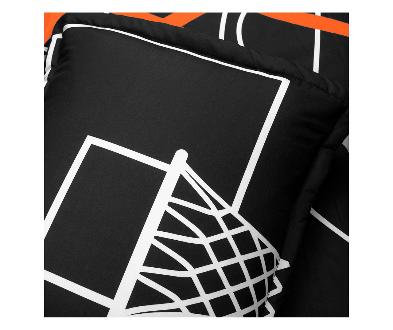 Black & Orange Basketball Reversible Full/Queen 5-Piece Comforter Set