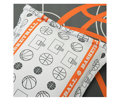 Charcoal Basketball Reversible Twin 4-Piece Comforter Set