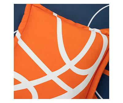 Navy Basketball Reversible Twin 4-Piece Comforter Set