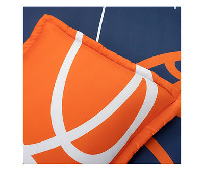 Navy Basketball Reversible Full/Queen 5-Piece Comforter Set