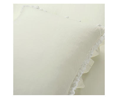 Ella Ivory Ruffle & Lace Twin XL 2-Piece Comforter Set
