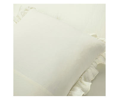 Ella Ivory Ruffle & Lace Twin XL 2-Piece Comforter Set