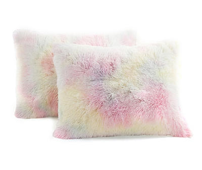 Emma Rainbow Tie-Dye Faux Fur Full/Queen 3-Piece Comforter Set