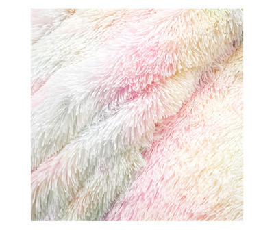 Emma Rainbow Tie-Dye Faux Fur Twin XL 2-Piece Comforter Set