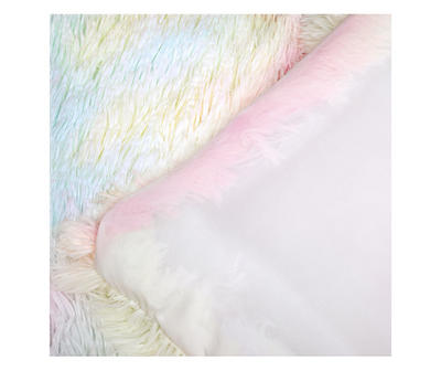 Emma Rainbow Tie-Dye Faux Fur Twin XL 2-Piece Comforter Set
