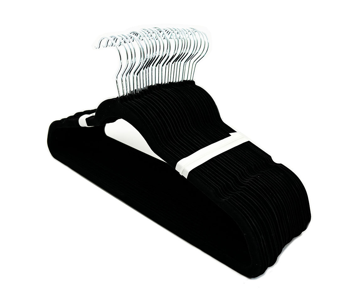 OSTO Black Velvet Non-Slip Standard Shirt Hangers 50-Pack - Bed Bath &  Beyond - 33699063