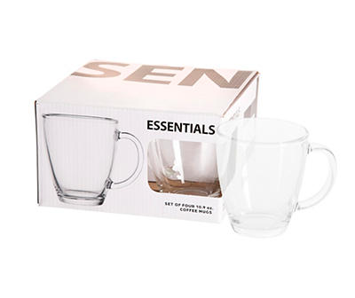 Glass 4-Piece Coffee Mug Set