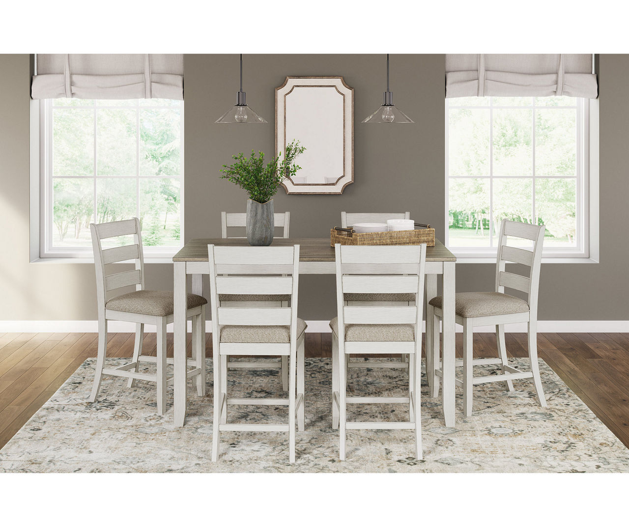 Signature Design By Ashley Nutley 7-Piece Counter-Height Dining Set ...