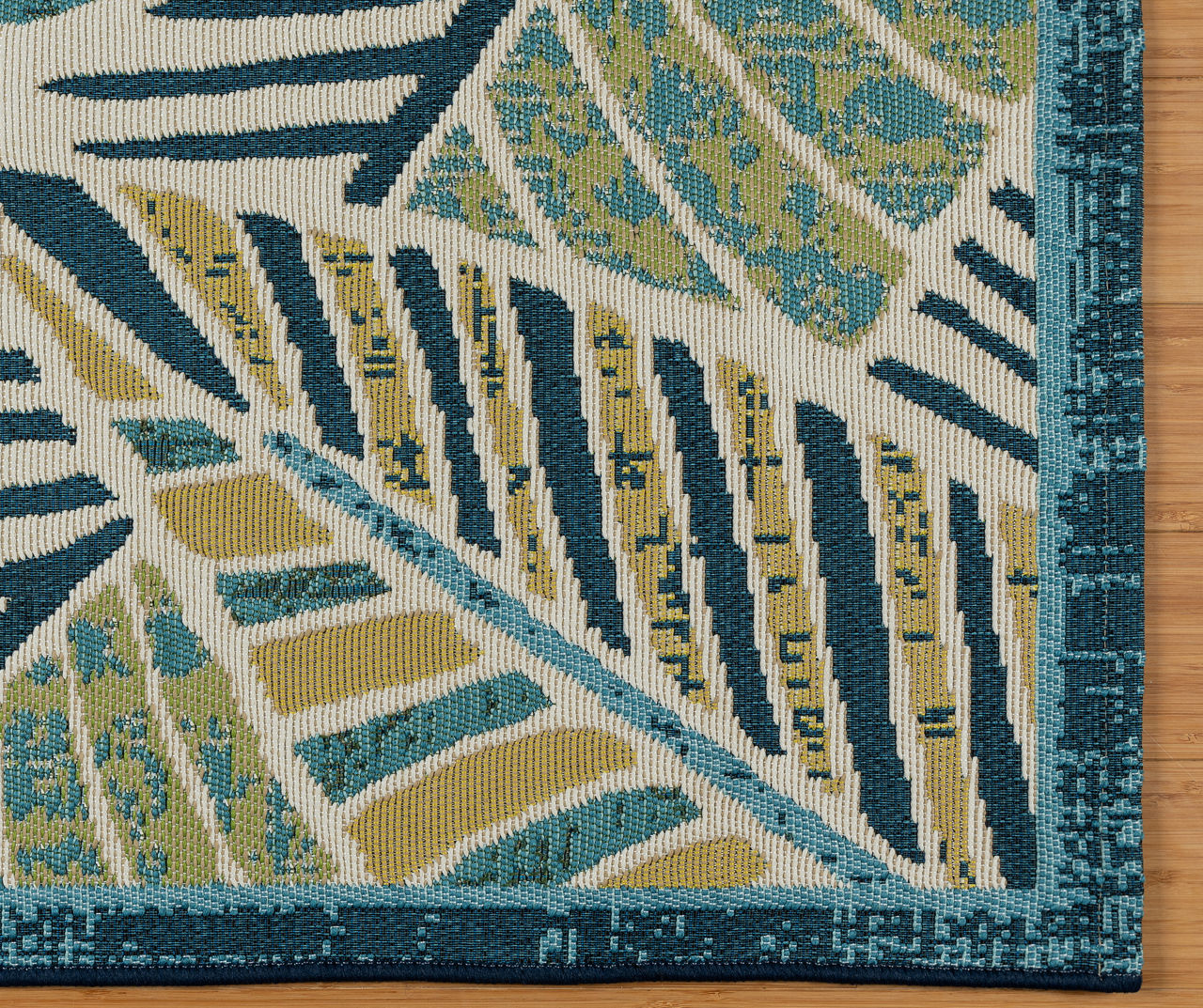 Fresco Blue & Green Tropical Foliage Outdoor Area Rug, (6' x 9') | Big Lots