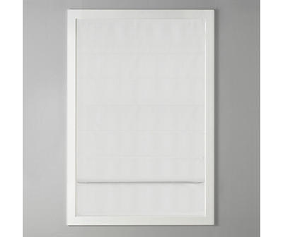 Paxton White Room-Darkening Cordless Roman Shade, (23" x 64")