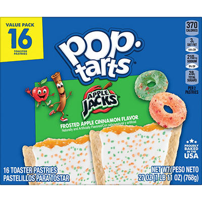 Pop-Tarts Toaster Pastries, Frosted Apple Cinnamon Flavor, 27 oz, 16 Count