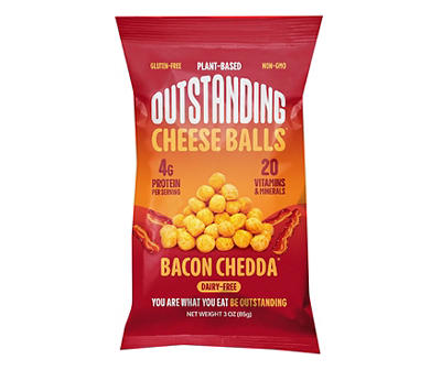 Bacon Chedda Plant-Based Cheese Balls, 3 Oz.