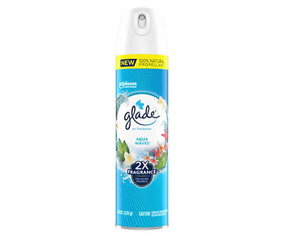 Glade Aerosol Spray, Air Freshener for Home, Aqua Waves Scent, Fragrance Infused with Essential Oils, Invigorating and Refreshing, with 100% Natural Propellent, 8.3 oz
