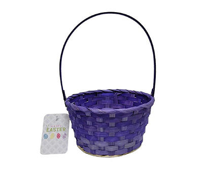 Purple Woven Bamboo Easter Basket