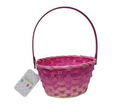 Pink Woven Bamboo Easter Basket
