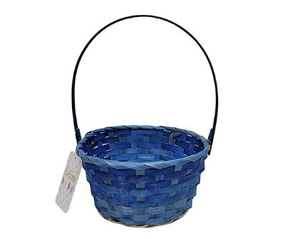 Blue Woven Bamboo Easter Basket