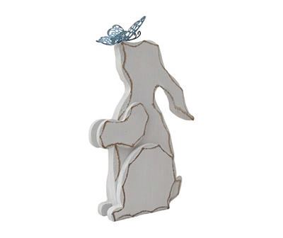 Carved Bunny & Butterfly Tabletop Decor