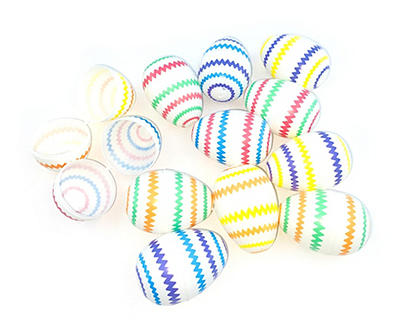 Multi-Color Zigzag Fillable Eggs, 12-Pack
