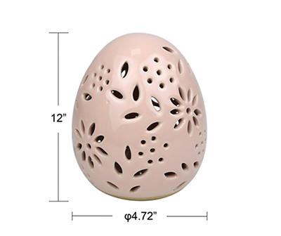 Pink Egg LED Stoneware Tabletop Decor