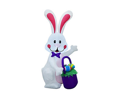 4' LED Inflatable Bunny & Egg Basket
