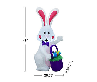 4' LED Inflatable Bunny & Egg Basket