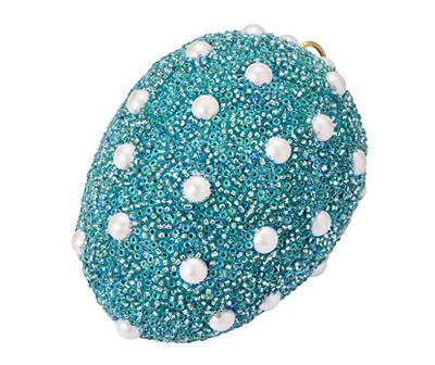 Blue Bead & Pearl Egg Decor
