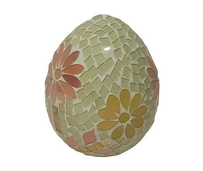 Pink & Off-White Mosaic Egg Tabletop Decor