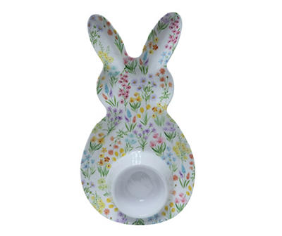 Bunny & Floral Melamine Chip & Dip Plate