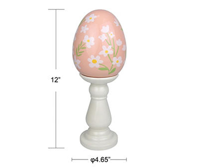 Pink Egg on Pedestal Tabletop Decor