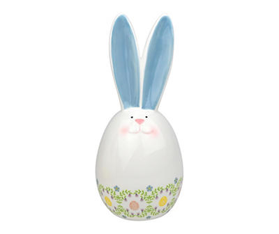 Floral Bunny Egg Ceramic Tabletop Decor