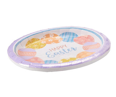 "Happy Easter" Colorful Egg Paper Platter Plates, 8-Count