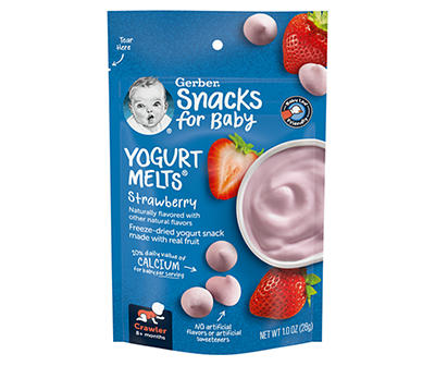 Gerber Snacks for Baby Yogurt Melts, Strawberry, 1 oz Bag