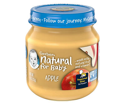 Gerber 1st Foods Natural for Baby Baby Food, Apple, 4 oz Jar