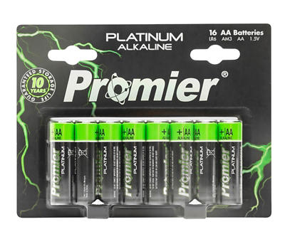 Platinum AA Alkaline Batteries, 16-Count