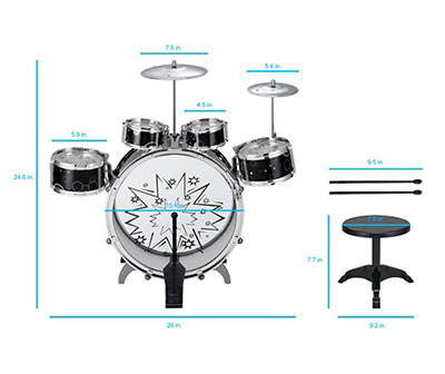 Mini 7-Piece Acoustic Drum Set