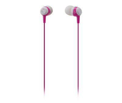 Base Pink & White Wired Earbuds