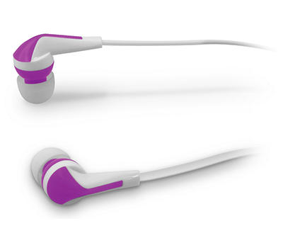 Vibes Purple & White Wired Earbuds