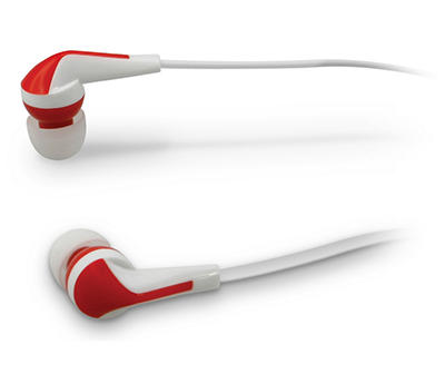 Vibes Red & White Wired Earbuds