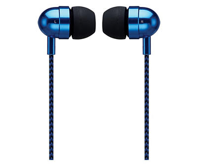 Blue Wired Bluetooth Earbuds