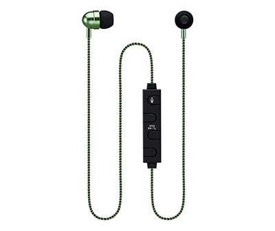 Green Wired Bluetooth Earbuds