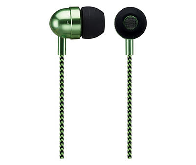 Green Wired Bluetooth Earbuds